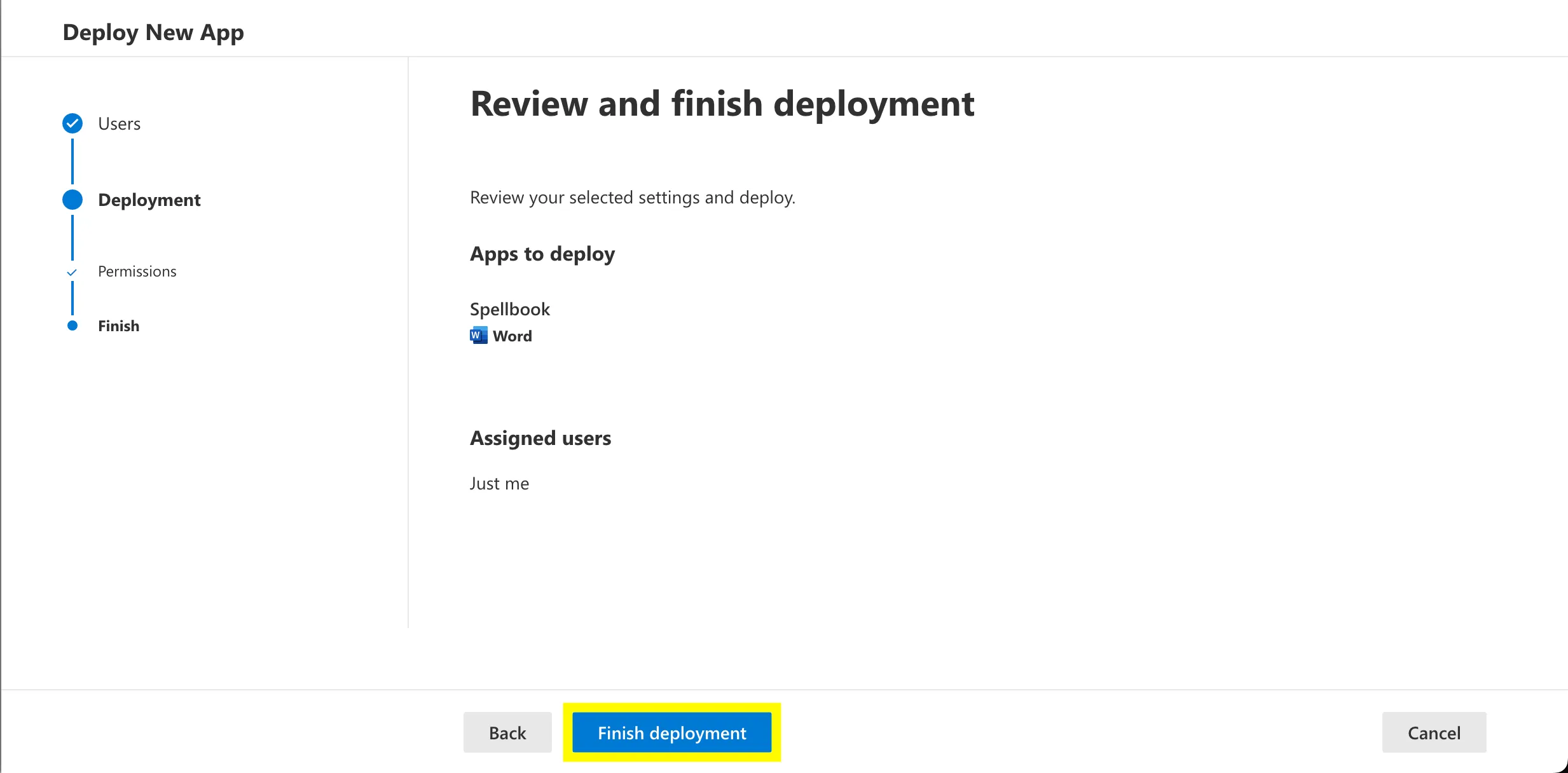 Finish deployment