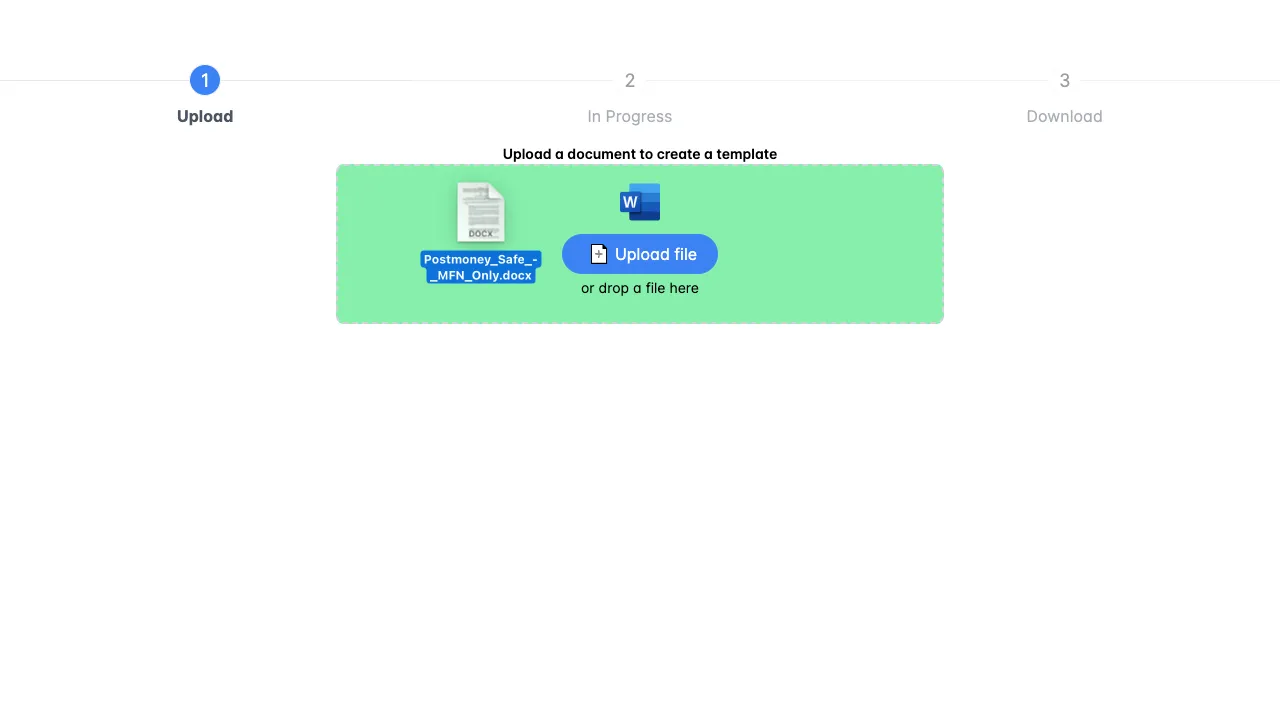 Upload input document
